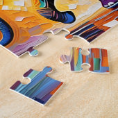 Kleurrijke Abstracte Majestic Elephant Legpuzzel (Zijkant)