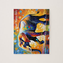 Kleurrijke Abstracte Majestic Elephant Legpuzzel