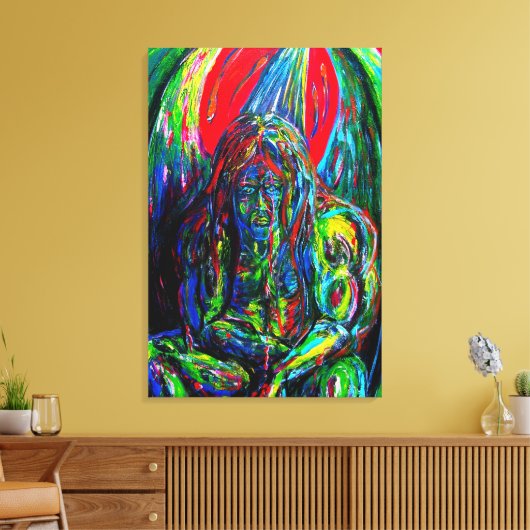Kleurrijke Abstracte Man olie op Canvas (Insitu (Woonkamer))