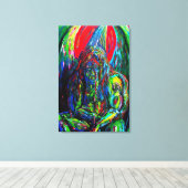 Kleurrijke Abstracte Man olie op Canvas Afdruk (Insitu (Houten vloer))