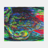 Kleurrijke Abstracte Man olie op Canvas Fleece Deken (Voorkant (Horizontaal))