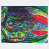 Kleurrijke Abstracte Man olie op Canvas Fleece Deken (Voorkant (Horizontaal))