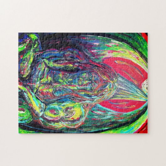 Kleurrijke Abstracte Man olie op Canvas Legpuzzel (Horizontaal)