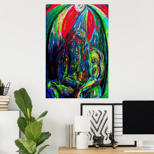 Kleurrijke Abstracte Man olie op Canvas Poster (Thuiskantoor)