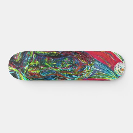 Kleurrijke Abstracte Man olie op Canvas Skateboard (Horizontaal)