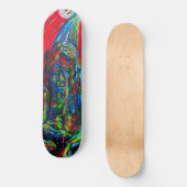 Kleurrijke Abstracte Man Olie op Canvas Skateboard (Voorkant)