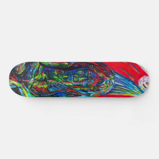 Kleurrijke Abstracte Man olie op Canvas Skateboard (Horizontaal)