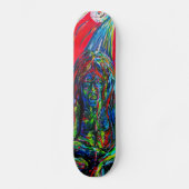 Kleurrijke Abstracte Man olie op Canvas Skateboard (Voorkant)