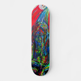 Kleurrijke Abstracte Man olie op Canvas Skateboard