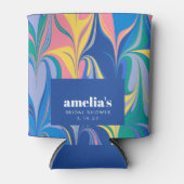 Kleurrijke Abstracte Marmer Blauwe Douche Voor Een Blikjeskoeler (Voorkant)