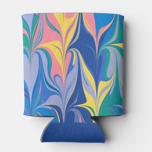 Kleurrijke Abstracte Marmer Blauwe Douche Voor Een Blikjeskoeler (Achterkant)