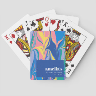 Kleurrijke Abstracte Marmer Blauwe Op Maat Gemaakt Pokerkaarten
