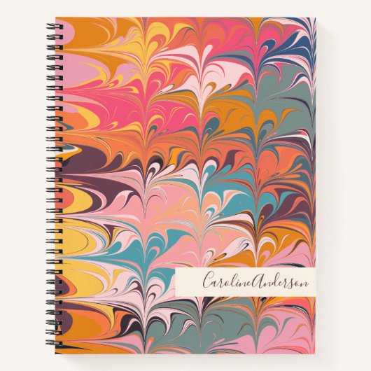 Kleurrijke Abstracte marmer Swirls Persoonlijk Notitieboek (Voorkant)