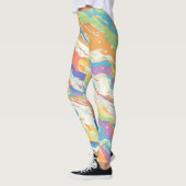 Kleurrijke Abstracte marmeren print Leggings (Links)