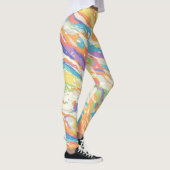 Kleurrijke Abstracte marmeren print Leggings (Rechts)