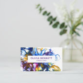 Kleurrijke Abstracte marmerkunst Visitekaartje (Staand voorkant)