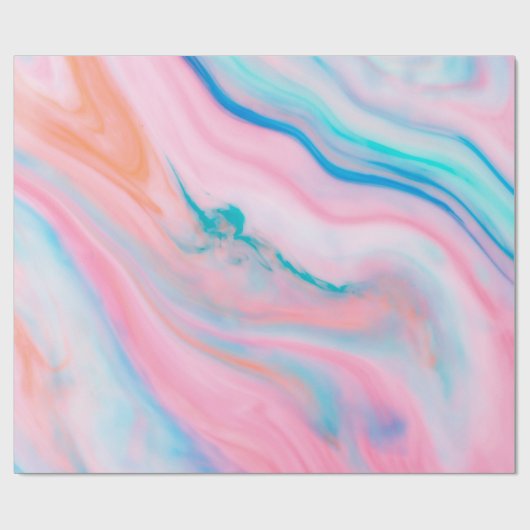 Kleurrijke abstracte marmertruien cadeaupapier (Vlak)