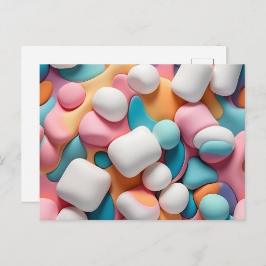 Kleurrijke Abstracte marshmallows Briefkaart (Voorkant / Achterkant)
