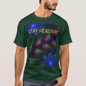 Kleurrijke Abstracte, matige fractale tekst T-shirt (Voorkant)