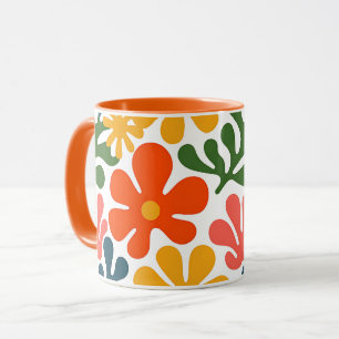 Kleurrijke Abstracte Matisse Bloemstuk Retro Kunst Mok