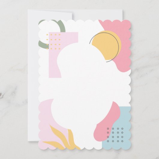 Kleurrijke Abstracte Memphis Huwelijk Save The Date (Achterkant)