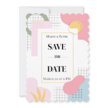 Kleurrijke Abstracte Memphis Huwelijk