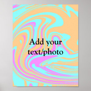 Kleurrijke abstracte minimale bewerkbare voeg uw t poster