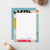 Kleurrijke Abstracte Modern gepersonaliseerd Notitiekaartje (Voorkant / Achterkant in situ)