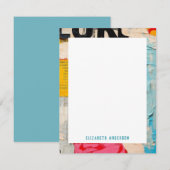 Kleurrijke Abstracte Modern gepersonaliseerd Notitiekaartje (Voorkant / Achterkant)