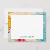 Kleurrijke Abstracte Modern gepersonaliseerd Notitiekaartje (Voorkant)