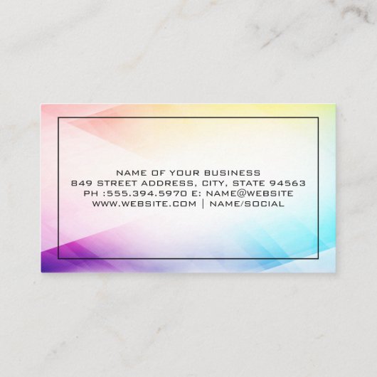Kleurrijke Abstracte moderne achtergrond Visitekaartje (Achterkant)