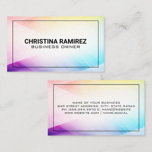 Kleurrijke Abstracte moderne achtergrond Visitekaartje (Voorkant / Achterkant)