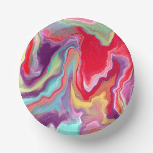 Kleurrijke Abstracte moderne digitale kunst Papieren Kommen (Voorkant)