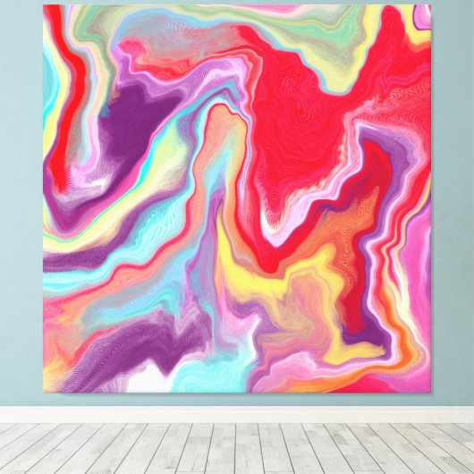 Kleurrijke Abstracte moderne digitale kunstmarmer Canvas Afdruk (Insitu (Houten vloer))