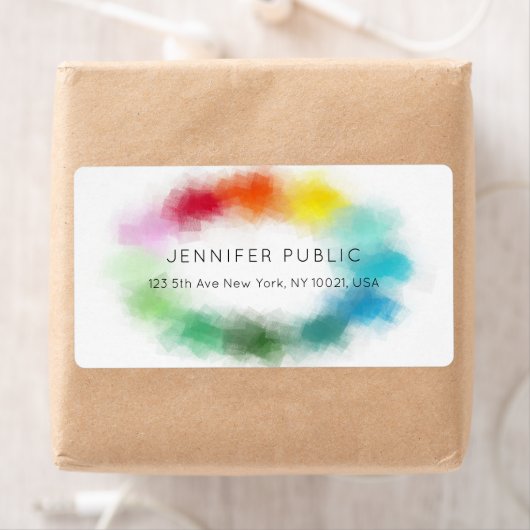 Kleurrijke Abstracte moderne, eenvoudige Sjabloon Etiket (Insitu)