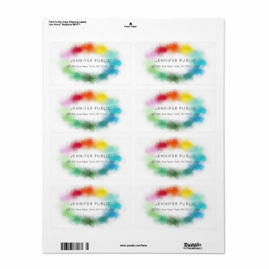 Kleurrijke Abstracte moderne, eenvoudige Sjabloon Etiket (Full Sheet)