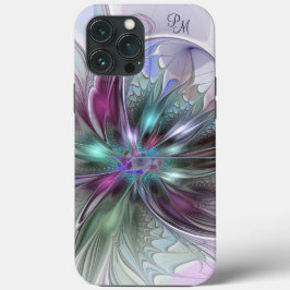 Kleurrijke Abstracte Moderne Fractale Bloem Initia Case-Mate iPhone Case