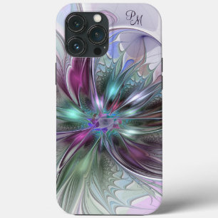 Kleurrijke Abstracte Moderne Fractale Bloem Initia Case-Mate iPhone Case