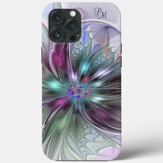 Kleurrijke Abstracte Moderne Fractale Bloem Initia Case-Mate iPhone Case (Achterkant)