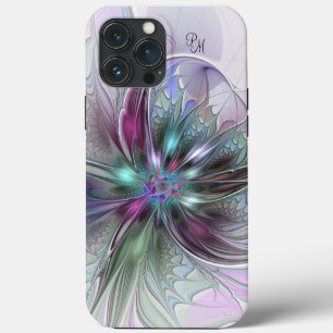 Kleurrijke Abstracte Moderne Fractale Bloem Initia iPhone 13 Pro Max Hoesje