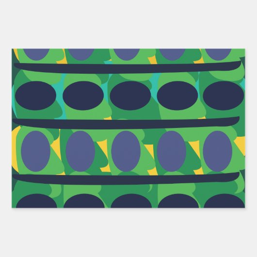 Kleurrijke Abstracte moderne geometrische Inpakpapier Vel (Voorkant 3)