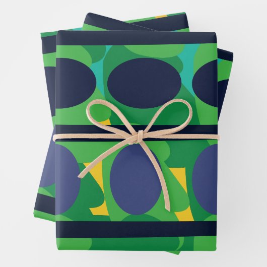 Kleurrijke Abstracte moderne geometrische Inpakpapier Vel (In situ)