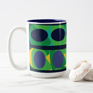 Kleurrijke Abstracte moderne geometrische Tweekleurige Koffiemok