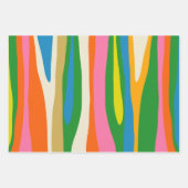 Kleurrijke Abstracte Moderne Hedendaagse Retro Inpakpapier Vel (Voorkant 3)