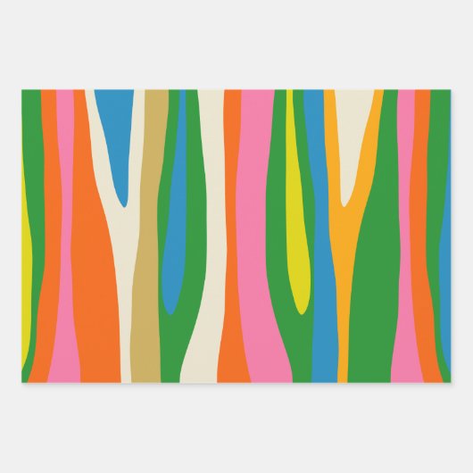 Kleurrijke Abstracte Moderne Hedendaagse Retro Inpakpapier Vel (Voorkant 3)