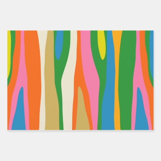 Kleurrijke Abstracte Moderne Hedendaagse Retro Inpakpapier Vel (Voorkant 2)