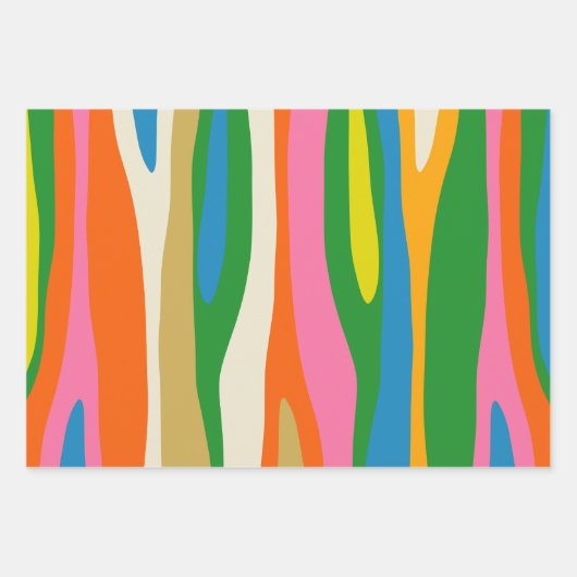 Kleurrijke Abstracte Moderne Hedendaagse Retro Inpakpapier Vel (Voorkant)