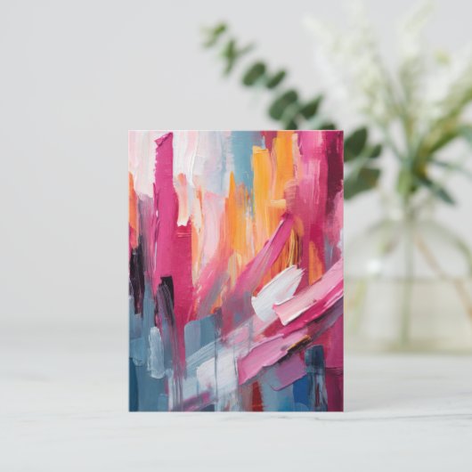Kleurrijke Abstracte moderne kunst Briefkaart (Staand voorkant)