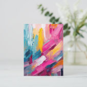 Kleurrijke Abstracte moderne kunst Briefkaart (Staand voorkant)