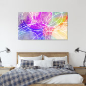 Kleurrijke Abstracte moderne kunst Canvas Afdruk (Insitu (Slaapkamer))